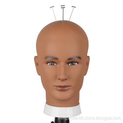 Foam male glass wig display mannequin head wig stand with eyelash
